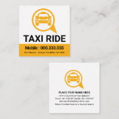 Gele Taxi Ride Speech Box Vierkante Visitekaartje (Voorkant / Achterkant)