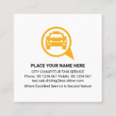 Gele Taxi Ride Speech Box Vierkante Visitekaartje (Achterkant)