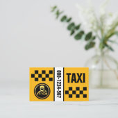 gele taxi selectievakje visitekaartje (Staand voorkant)