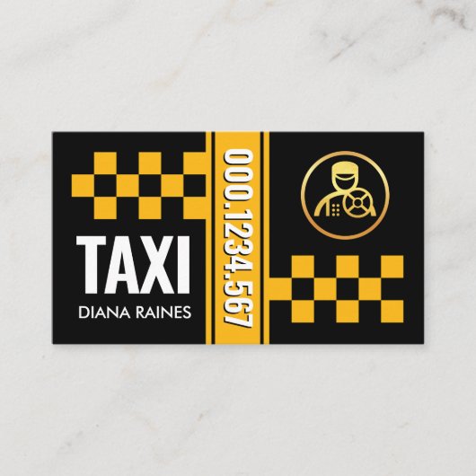 gele taxi selectievakje visitekaartje (Voorkant)