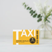 Gele TAXI Signage Cabine Driver Visitekaartje (Staand voorkant)
