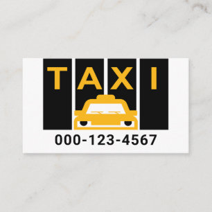 Gele Taxi Silhouet Zwarte Streep Visitekaartje