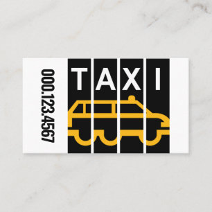Gele Taxi Silhouet Zwarte Strepen Visitekaartje