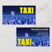 Gele TAXI stad neon lichten taxichauffeur taxichau Visitekaartje (Voorkant / Achterkant)