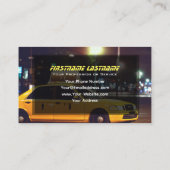 Gele TAXI stadslichten taxichauffeur cabdriver aut Visitekaartje (Achterkant)