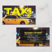 Gele TAXI stadslichten taxichauffeur cabdriver aut Visitekaartje (Voorkant / Achterkant)