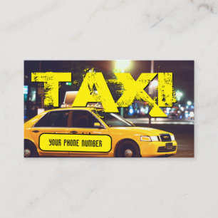 Gele TAXI stadslichten taxichauffeur taxichauffeur Visitekaartje
