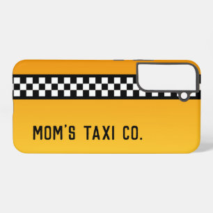 Gele Taxi Streep "Mom's Taxi Co." Samsung Galaxy Hoesje