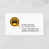 Gele Taxi Stripe Layers Cab rijden Visitekaartje (Achterkant)