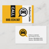 Gele Taxi Stripe Layers Cab rijden Visitekaartje (Voorkant / Achterkant)