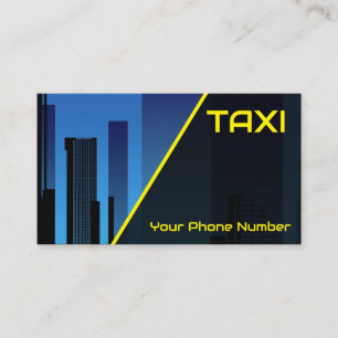 Gele TAXI taxi dag en nacht taxichauffeur autobest Visitekaartje