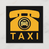 Gele Taxi Telefoon Driver Vierkante Visitekaartje (Voorkant)