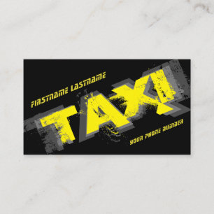 Gele TAXI voor professionele taxichauffeur taxicha Visitekaartje