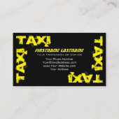 Gele TAXI voor professionele taxichauffeur taxicha Visitekaartje (Achterkant)