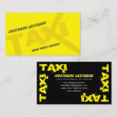 Gele TAXI voor professionele taxichauffeur taxicha Visitekaartje (Voorkant / Achterkant)