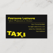 Gele TAXI voor professionele taxichauffeur taxicha Visitekaartje (Achterkant)