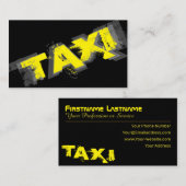 Gele TAXI voor professionele taxichauffeur taxicha Visitekaartje (Voorkant / Achterkant)