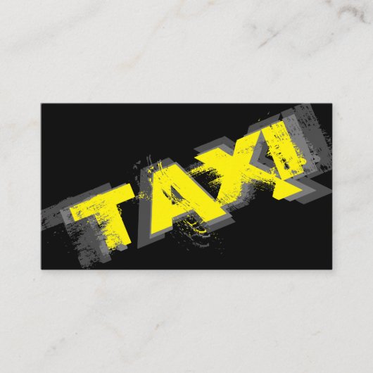 Gele TAXI voor professionele taxichauffeur taxicha Visitekaartje (Voorkant)