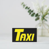 Gele TAXI voor professionele taxichauffeur taxicha Visitekaartje (Staand voorkant)