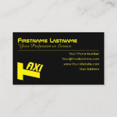 Gele TAXI voor professionele taxichauffeur taxicha Visitekaartje (Achterkant)