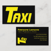 Gele TAXI voor professionele taxichauffeur taxicha Visitekaartje (Voorkant / Achterkant)