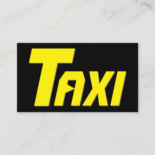 Gele TAXI voor professionele taxichauffeur taxicha Visitekaartje (Voorkant)