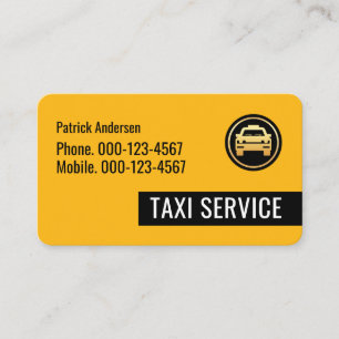 Gele Taxi Zwarte Tab Rijdt Visitekaartje