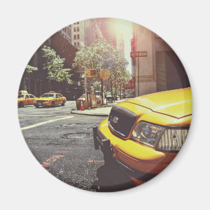 gele taxichauffeur magneet