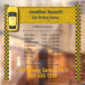 Gele taxidienst voor zakelijke cabdrivers raamsticker (Vel 2)