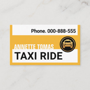Gele taxilagen Cabine Driver Visitekaartje