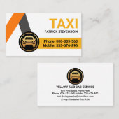 Gele taxiroutes chauffeur visitekaartje (Voorkant / Achterkant)