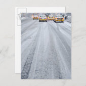 Gele taxi's in blizzard briefkaart (Voorkant / Achterkant)