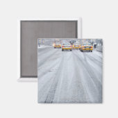 Gele taxi's in blizzard magneet (Voorkant / Achterkant)