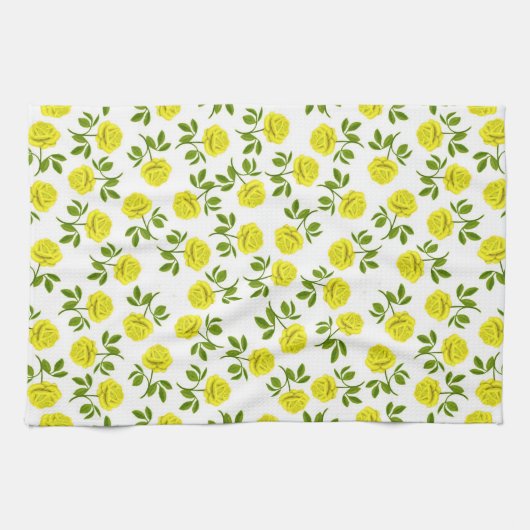 Gele Tea Rozen Kitchen Towel Theedoek (Horizontaal)