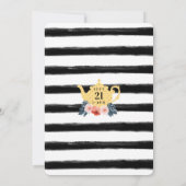 Gele Teacup Tea Party Bridal Shower Uitnodiging (Achterkant)