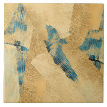 Gele Teal Gestructureerde Keramische Tegels