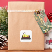 Gele teapot set Square sticker