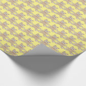 Gele Teddy Bear Cute Pattern Cadeaupapier (Hoek)