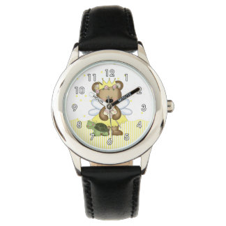 Gele teddybeer fee horloge