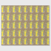 gele teenslippers in zand cadeaupapier (Vlak)