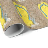 gele teenslippers in zand cadeaupapier (Rol Hoek)