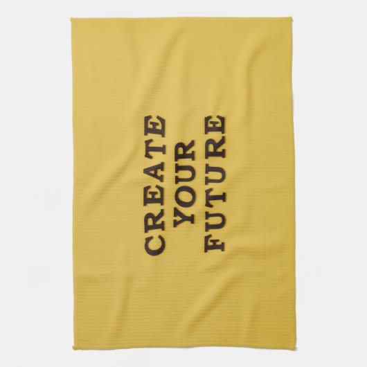 Gele tekst keukenhanddoek (Verticaal)