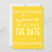 Gele tekst sparen de Datum Magnetic Wedding nodigt Magnetische Uitnodiging (Voorkant)