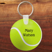 Gele Tennis Ball Coach Naam Sleutelhanger (Achterkant)