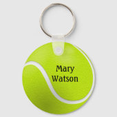 Gele Tennis Ball Coach Naam Sleutelhanger (Achterkant)