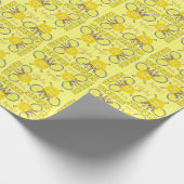 Gele Tennis Champ Diy-tekst Cadeaupapier (Hoek)