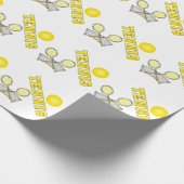 Gele Tennis Rackets Cadeaupapier (Hoek)