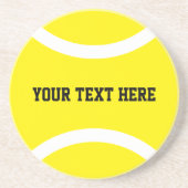 Gele tennisbal aangepaste ronde zandsteen onderzet zandsteen onderzetter (Voorkant)