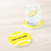 Gele tennisbal aangepaste ronde zandsteen onderzet zandsteen onderzetter (Zijkant)