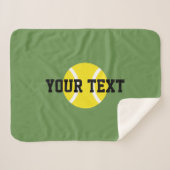 Gele tennisbal aangepaste sherpa fleece deken (Voorkant (horizontaal))